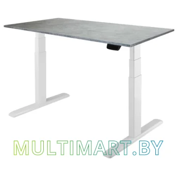 Стол для работы стоя ErgoSmart Unique Ergo Desk 1380x800x18мм (бетон Чикаго светло-серый/белый)